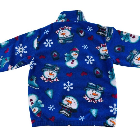 Snowman Print Fleece Pullover Sweater Jacket M - Picture 4 of 5